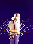 False chocolate kiss with lime dust (molecular gastronomy)