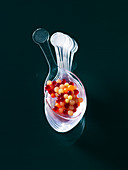 Colourful root vegetable caviar (molecular gastronomy)