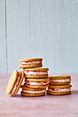 Orange and Raspberry Shortbread sandwich biscuits
