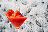 Fresh watermelon Daiquiri, refreshing cocktail in glass cup on light background