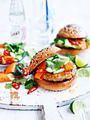 Thai Fish Burger with Pickled Vegetables