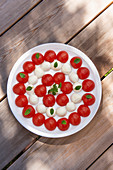 Cherry tomatoes with mini mozzarella