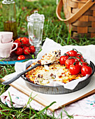 Gebackener Ricotta mit Oliven und Tomaten
