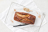 Healthy banana bread with cardamom and honey