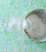 Rock salt and Himalayan salt in a bowl