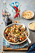 Hot and sour aubergine with peanuts (Asia)