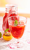 Apricot and strawberry jam with sherry