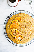 Almond cake with candied oranges