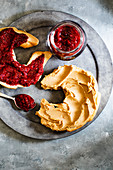 Peanut butter and jelly croissants with chia raspberry jam
