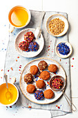 Energy balls with dried flowers