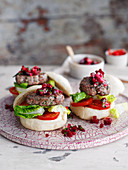 Asian burger with tomatoes and beetroot