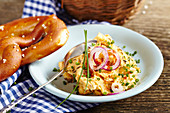 Bavarian Obatzda with pretzels