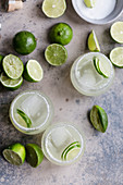 Classic margaritas with salt and limes