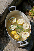 Lemon broth with fennel (marinating for fish)