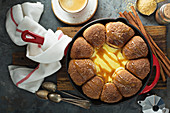 Cinnamon sugar buns with cream cheese dip