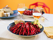 Crayfish on plate