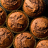 Chocolate muffins (seen from above)