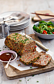 Meatloaf with red bell pepper