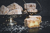 Lamingtons – coconut sponge cakes
