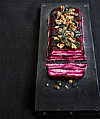 Vegeterian beetroot terrine with walnuts