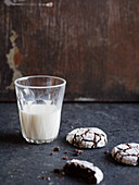 Glass of milk and cookies