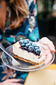 New York Cheesecake (Frischkäsekuchen mit Blaubeeren, USA)