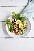 Couscous salad with spinach and egg