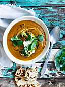 Spiced Carrot and Sweet Potato Soup