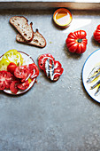 Anchovies, Tomatoes and bread