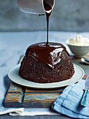Steamed chocolate, stout and prune pudding