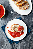 Bavarian herb meatloaf with tomato sauce