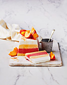 Summer peach and berry sorbet cake