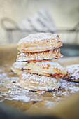 Puff pastries filled with apple sauce