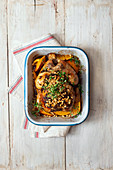 Roast Chicken with Orange Thyme and Pinenuts