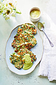 Courgette fritters with tarragon aioli