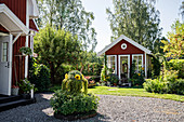Swedish house with courtyard, summer garden and summerhouse