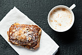Almond pastry with coffee