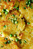 Potato and pea fritters (full frame)