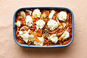 A bake made with carrots, fennel, buckwheat and sour cream