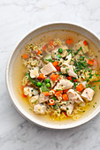 Classic chicken soup with noodles