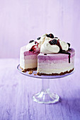 Blackberry and apple frozen yogurt cake