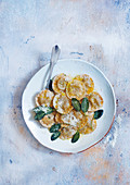 Ravioli with sage butter and parmesan