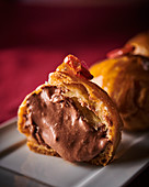 Profiteroles with chocolate filling