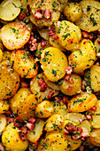 Fried potatoes with bacon (full frame)