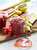 Rhubarb and raspberry jam