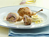Quail cutlet with stewed onion puree