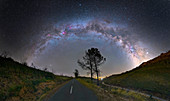 Milky Way over country road