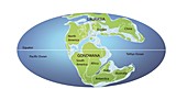 Continents 152 million years ago,illustration
