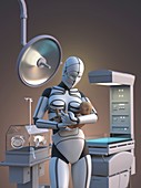 Robotic midwife,illustration