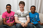 Multiracial group of teenage boys